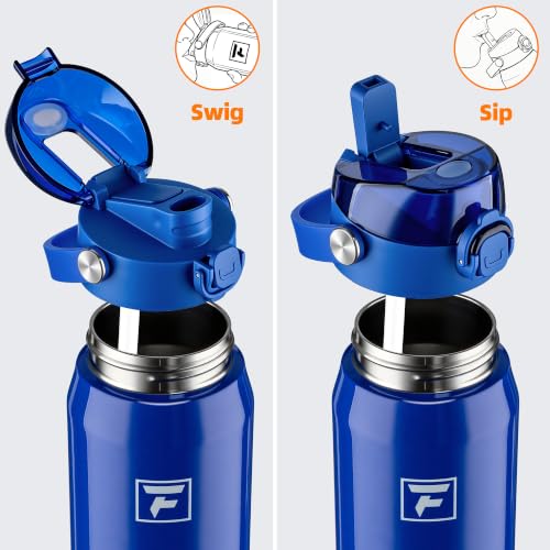 Fanhaw 24oz Stainless Steel Water Bottle with 2-in-1 Lid, Klein Blue - color: Klein Blue