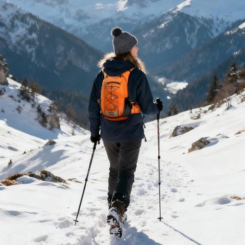 Hydrating Backpack 15LInsulated Hiking Bag with 2-Liter Water Bag - color: Orange