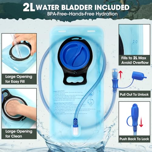RAINSMORE Water Backpack Hydration Vest with 2L Water Bladder for Running