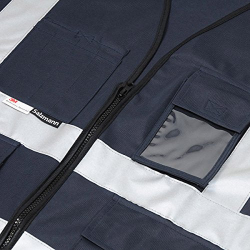 Salzmann Safety Vest | Hi Vis Reflective Vest | US ANSI/ISEA 107 - color: Navy Blue, size: XX-Large-3X-Large