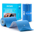 OK TAPE Extra Wide Kinesiology Tape for Shoulder, Back, Precut Strips - color: Blue, size: 2 Rolls