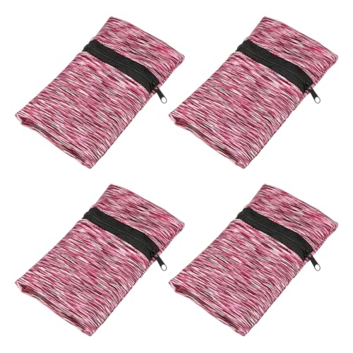 Wrist Pouch Wrist Wallet Wristband with Zipper Sports Sweatbands - color: Pink