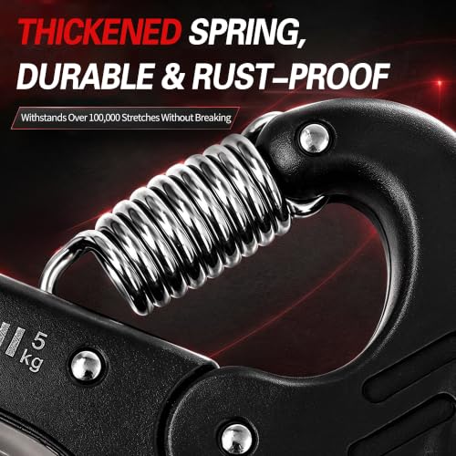 Senston Grip Strength Trainer 2 Pack, Adjustable 11-220lbs with Counter - color: Grey