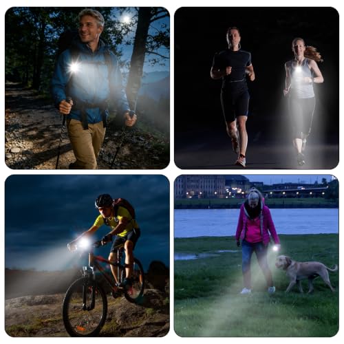 Clip on Flashlight Running Lights for Runners Dog Light for Dog Walking at Night Rechargeable Safety Portable EDC Bike Light Gift for Runners Hands Free LED Work Light Flashing Camping Hiking Gear