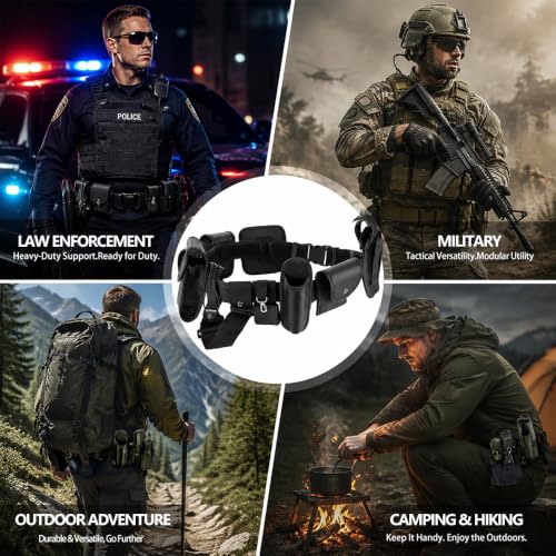 10-in-1 Tactical Modular Duty Belt w/Pouches for Law Enforcement