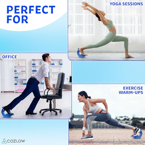 Cozlow Calf Stretcher & Foot Rocker (Blue), Effective Feet Stretching for Ankle Strengthening & Enhanced Flexibility, Pain Relief for Plantar Fasciitis, Achilles Tendonitis, Heel Spurs & Tight Calves