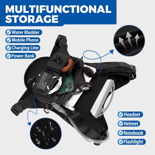 Criuage USA Patent Running Hydration Vest Backpack, Lightweight Chest Pack with 2.0L Water Bladder Bag Daypack for Hiking Running Cycling Race Marathon for Women Men - color: Black
