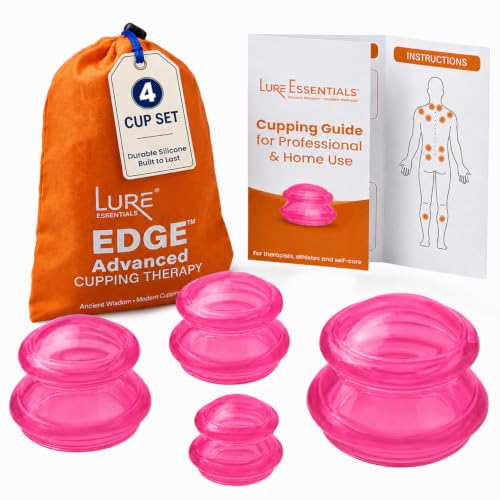 Silicone Cupping Set, Cupping Kit for Massage Therapy and Cellulite, 4 Cups - color: Pink, size: 4 Count