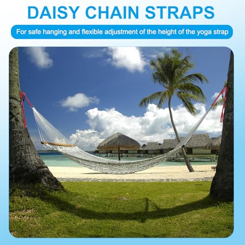 PATIKIL Daisy Chain Straps, Strong Climbing Strap Adjustable Nylon Chain Sling with Loops for Aerial Yoga Hammock Swing - color: Black, size: 59 Inch