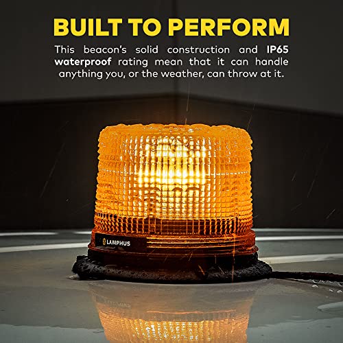 LAMPHUS Aura 5 Inch 12W Amber LED Beacon Warning Strobe Light For Trucks - color: Amber, size: 5"