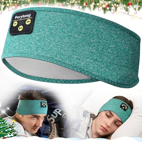 Sleep Headphones Wireless, Bluetooth Headband Sports Sleeping Headphones Sleep Mask Earbuds Breathable Music Headband with Bluetooth 5.4, Perfect for Side Sleepers Sleeping Travel Workout Running - color: LightGreen