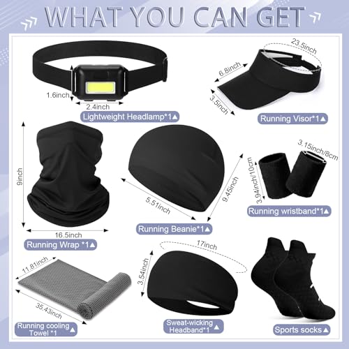 Halloscume 21 Pcs Runner Gift Set Marathon Gifts for Runners - color: Black