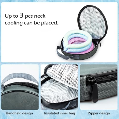 2 Pack Neck Cooling Tube with Insulated Cooling Bag, Reusable PCM Ice Ring - color: Green*2