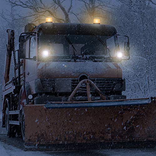 LINKITOM LED Strobe Light, 12V-24V Amber 40 LED Flashing Beacon Lights