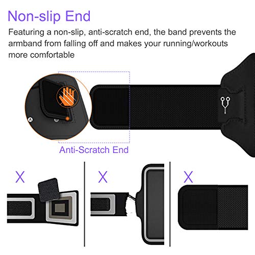 Universal Rotatable Running Cell Phone Armband Holder, Black
