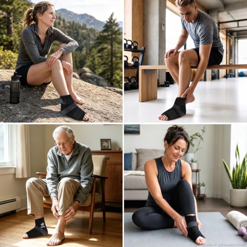 REVIX Foot Ankle Ice Pack Wrap, Gel Ice Packs for Feet Discomfort, 2 Packs