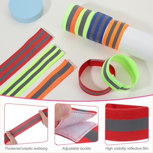 PATIKIL Reflective Bands for Wrist Arm Ankle Leg High Visibility Band - color: Red
