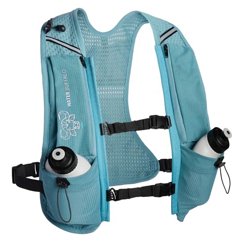 Water Buffalo Hydration Running Vest - Quiver Hydration Vest - Running Hydration Vest with Dual Water Bottles - Lightweight Water Backpack for Running, - color: Seaglass, size: Small-Medium
