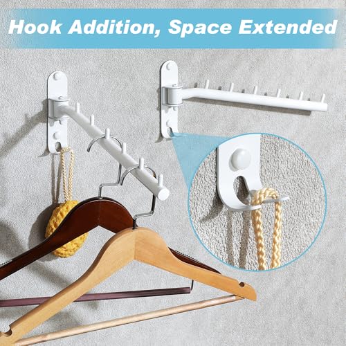 Alise Wall Mounted Clothes Drying Rack,Swivel Clothes Hanger,White,1Pcs - color: White, size: 5005J (1 Pack)