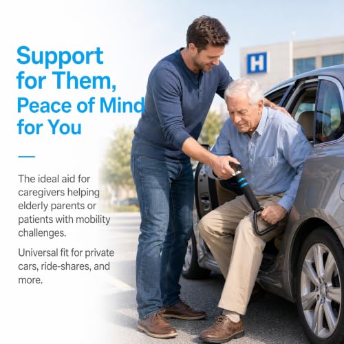 SlimStar Car Door Handle Assist Kit for Seniors, Handle + 2 Straps