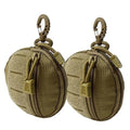 1000D Laser Cut Coin EDC Pouch Change Purse Tactical Round Zipper Bag - color: Tan Set 1