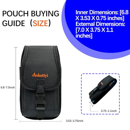 Heavy Duty Nylon Phone Holster with Built-in Card Slot, Vertical & Horizontal Belt Clip Pouch for iPhone 16/17 Pro Max & Galaxy S24/S25 Ultra