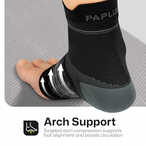 3 Pairs Plantar Fasciitis Socks Ankle Compression Sleeve with Arch Support - color: Black（3 pairs）, size: Medium