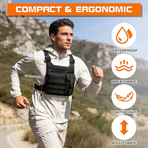 KINGSLONG Running Vest, Chest Bag for Men, Chest Pack, Hiking (A-Holster) - color: A-Holster