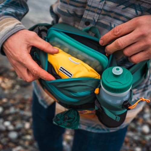 Wilderdog Mega Hip Pack with 3-Liter Capacity, Two Mesh Water Bottle Pockets, Interior Key Loops, Adjustable Straps, and Poop Bag Dispenser (Evergreen) - color: Evergreen