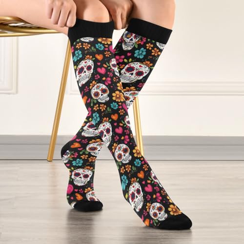 Wusikd Pirate Skulls Compression Socks for Women and Men Circulation Cute Long Socks for Athletic Running 1 - color: Multi 30