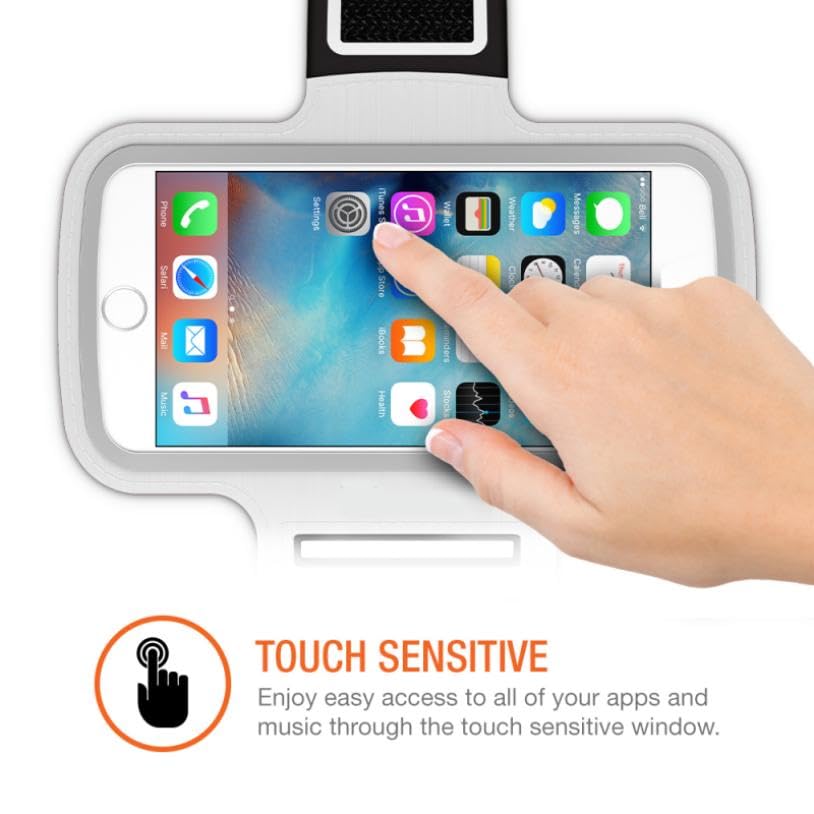 Running Armband Sports White Compatible with OnePlus Nord N10/N20/N30/N100/N200/N300 5G, Gym Workout Case Cover Band Arm Strap