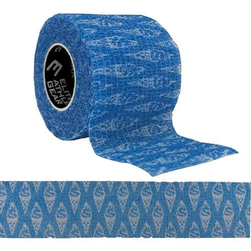 Self Stick Athletic Tape – 2” x 6.5 Yards – Latex-Free, Easy Rip Sports Wrap for Football, Baseball, Soccer, Wrist, Ankle, Finger & Injury Support (Blue Ice Cream) - color: Blue Ice Cream