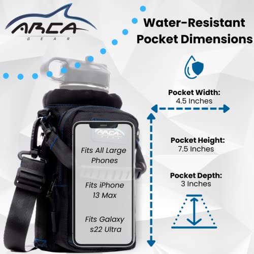 Arca Gear Hydro Carrier 32 oz Small - Insulated Water Bottle Sling w/Carry Handle, Shoulder Strap, Wallet and Two Pouches - The Perfect Flask Accessory - color: Rainforest Green