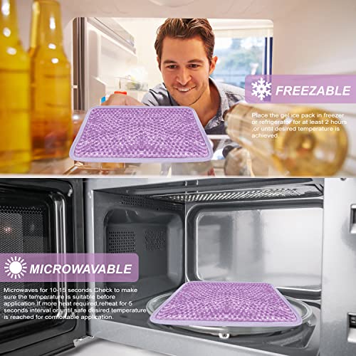 Gel Ice Pack for Injuries Ice Bag with Strap-2 Pack Reusable Hot Cold Pack - color: Purple-2 Pack