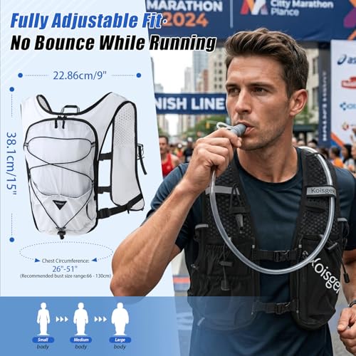 Running Hydration Vest Backpack with 1.5L Bladder for Men Women - color: black, size: without hydration