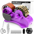 THINKLEARN Tape Dispenser with Scissors and Utility Knife, Purple - color: Purple