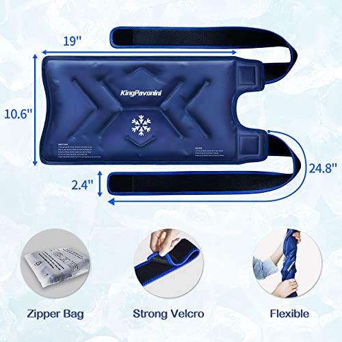 KingPavonini XXL Knee Ice Pack Wrap Around Entire Knee, 1 Pack, Blue - style: Blue