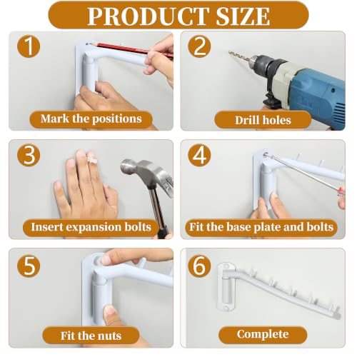 Alise Swing Clothes Hanger Rack,Swivel Garment Hanger Wall Mount,White,1P - color: White, size: 1005 (1 Pack)