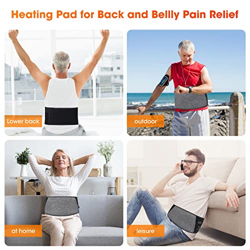 CUEHEAT Heated Waist Belt, Lower Back and Belly Heating Pad, Rechargeable
