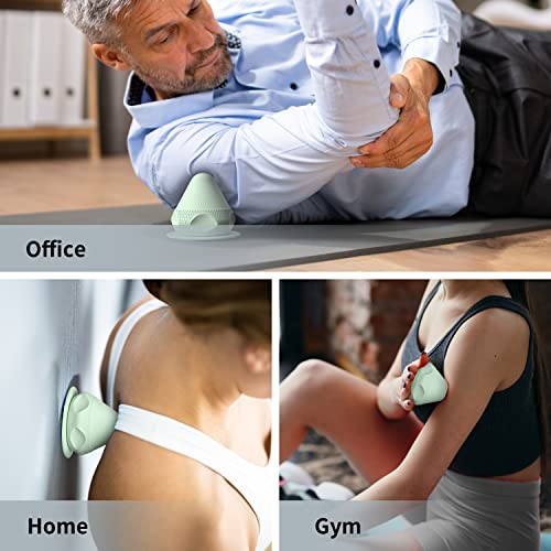 Mountable Self-Massage Ball Handfree with Suction Cup,Deep Tissue Back Sore Muscle Knot Massager,Myofascial Release,Manual Massage Balls, Foot Plantar Fasciitis, Back Stress Relief - Green - color: Green