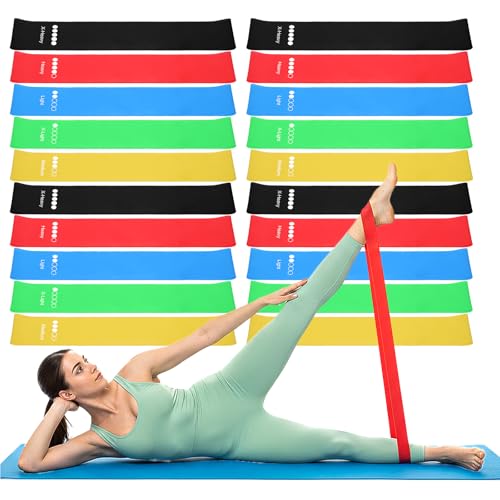 20 Pcs Resistance Bands for Women Men 10-50 Lbs 5 Different Resistance Levels Loop Exercise Bands for Leg Working Gym