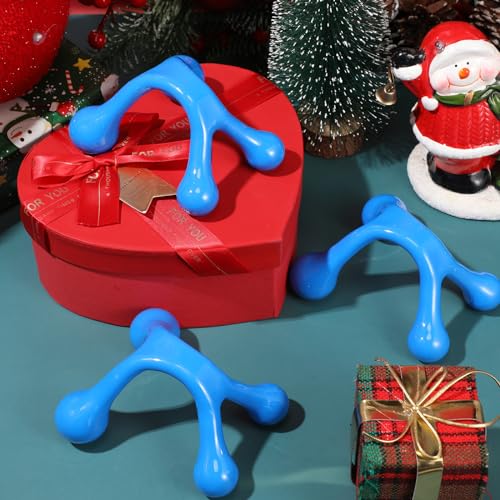 Liliful 9Pcs Palm Massage Tool Handheld 4 Point Deep Tissue Massager, Blue - color: Blue