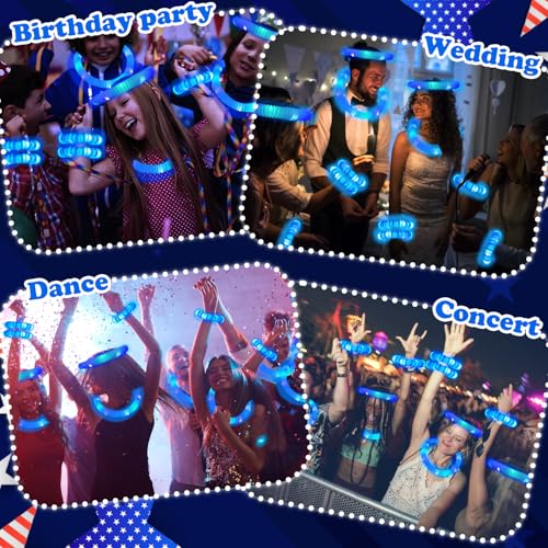 12-24 PCS Blue Glow Sticks Halloween Party Favors Toys for Kids Adults - style: Blue