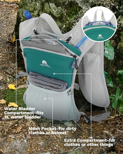Running Vest for Women and Men, Hydration Running Backpack, Runners Vest, Hydration Vest, with Front Phone Holder, Adjustable Chest and Waist Strap - color: Dark Green, size: Only Backpack