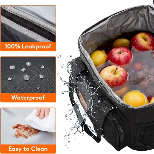 Lifewit Insulated Lunch Box for Men, Lunch Bag Cooler Women, 32-Can 20L - color: Black, size: Large(15L)