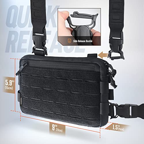 WYNEX Tactical Chest Rig Pack for Men, Running Chest Bag with Front Loop Airsoft, WYNEX Tactical Mag Pouch, Molle Admin Pouch of Laser Cut