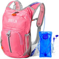 Shinylin Kids Hydration Backpack with 1.5L Water Bladder Hiking Backpack Lightweight for Boys or Girls Children Biking Climbing Running Cycling - color: Pink, style: Classic