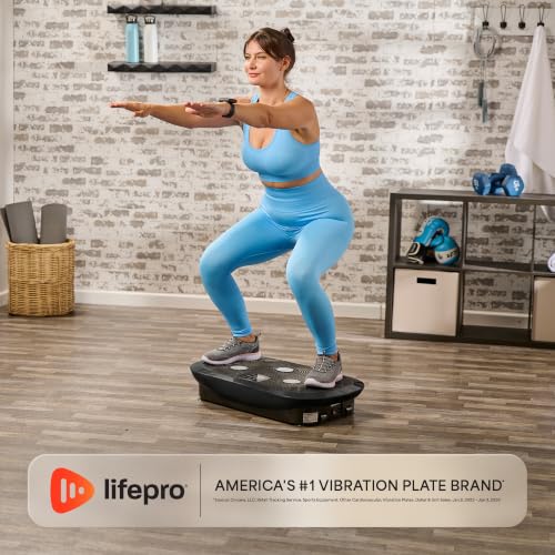 Lifepro Rumblex 4D Vibration Plate Exercise Machine with 7 Training Modes - color: Black, size: Plus