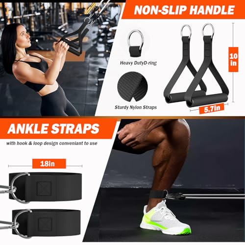 WHATAFIT Resistance Bands with Handles, 150 lb Exercise Bands Set - color: Gray