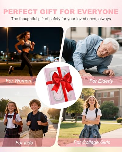 Personal Safety Alarm for Women - Waterproof Rechargeable Security Alarm - 140dB Extra Loud Siren with SOS Strobe Light - Self Defense Keychain for Women Girls Teens Seniors(Pink) - color: Pink